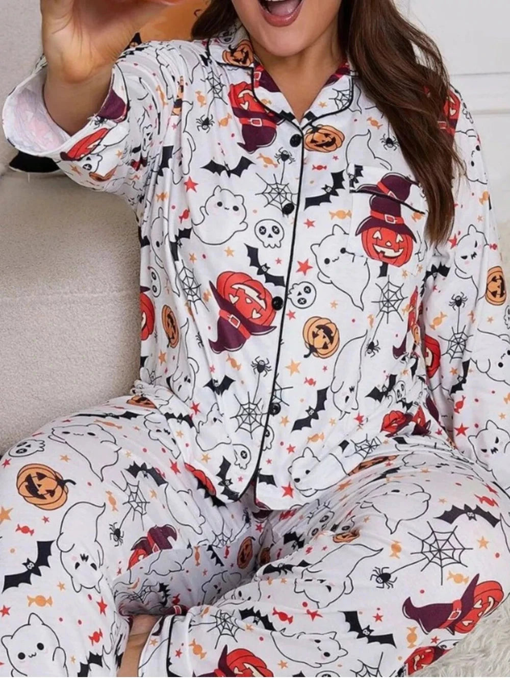 Plus Size Halloween Lounge Set