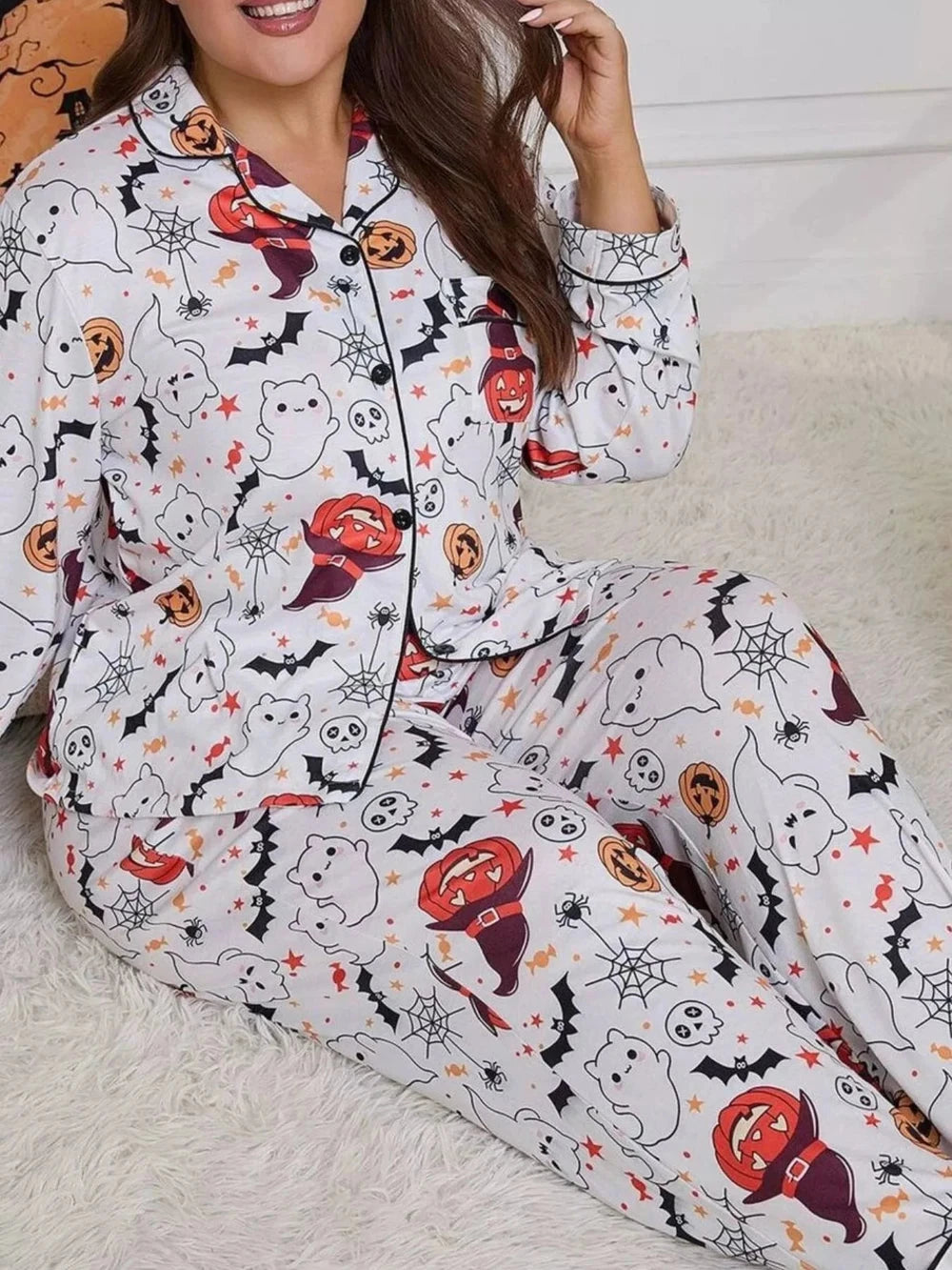 Plus Size Halloween Lounge Set