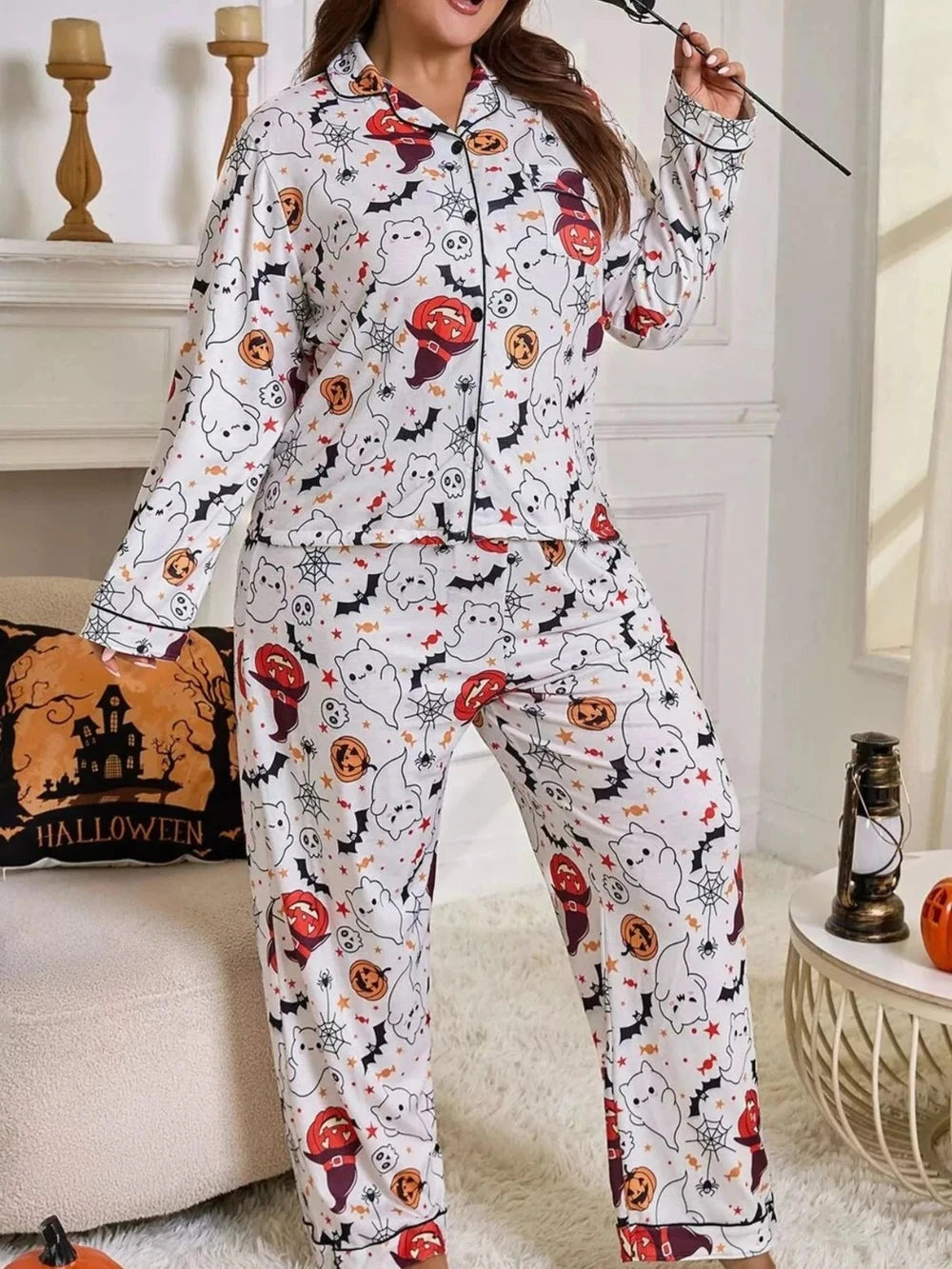 Plus Size Halloween Lounge Set