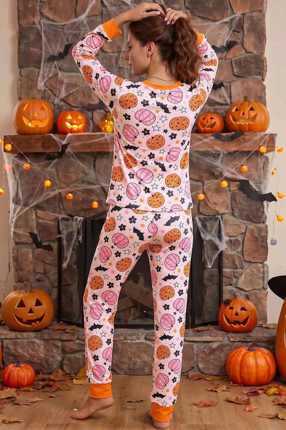 Pumpkin Print Lounge Set