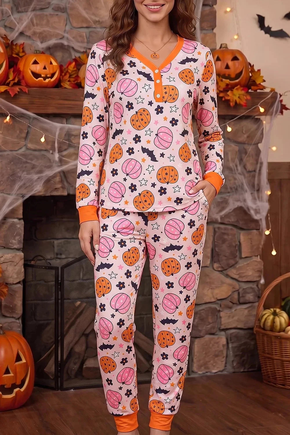 Pumpkin Print Lounge Set