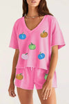 Sequin Halloween Pumpkin Lounge Set