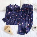 Lisacmvpnel Long Sleeve Pajamas Autumn Ice Silk