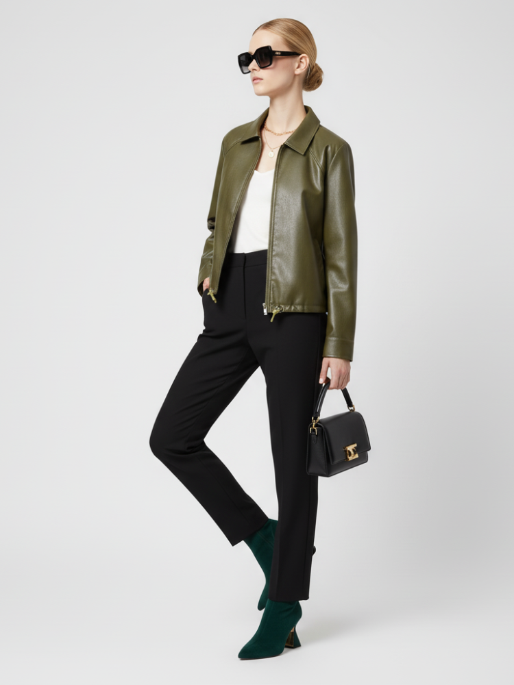 Women's Faux Leather Jacket WEST VILLAGE ECO FASHION BYMANYC ® New York